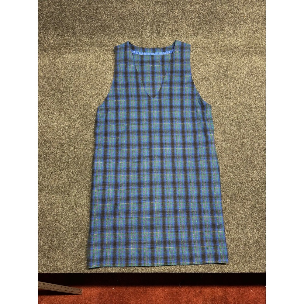 Vintage wool plaid mini dress tartan whimsygoth twee retro academia handmade